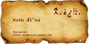 Koth Éva névjegykártya